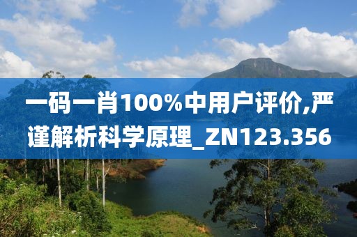 一碼一肖100%中用戶評價,嚴(yán)謹(jǐn)解析科學(xué)原理_ZN123.356