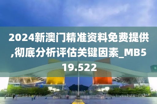 2024新澳門精準資料免費提供,徹底分析評估關(guān)鍵因素_MB519.522