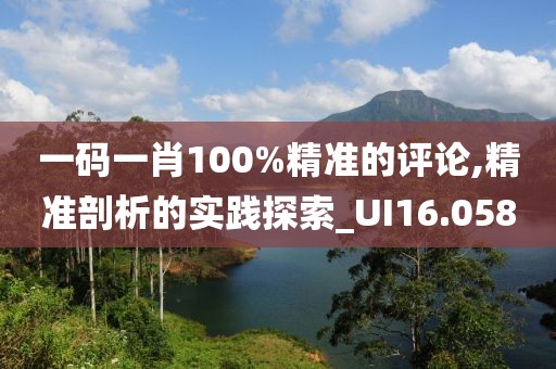 一碼一肖100%精準(zhǔn)的評論,精準(zhǔn)剖析的實(shí)踐探索_UI16.058