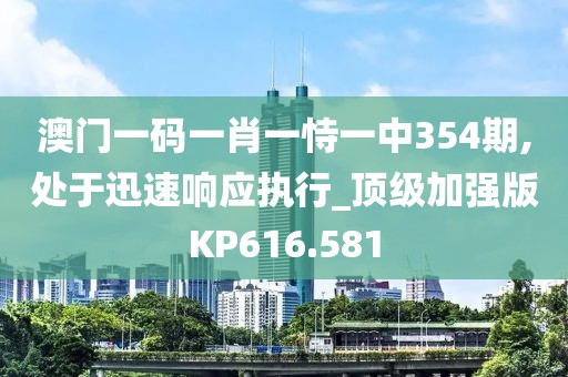 澳門一碼一肖一恃一中354期,處于迅速響應(yīng)執(zhí)行_頂級加強版KP616.581