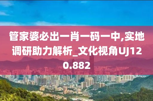 管家婆必出一肖一碼一中,實地調(diào)研助力解析_文化視角UJ120.882