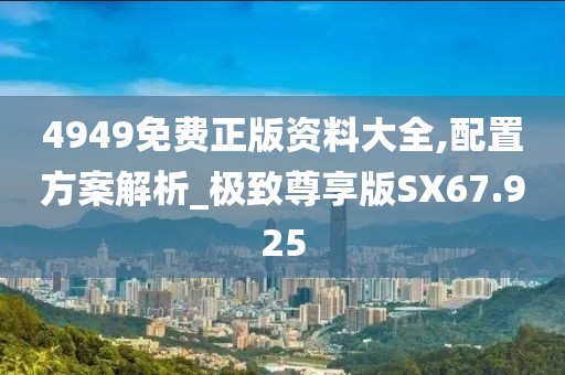 4949免費正版資料大全,配置方案解析_極致尊享版SX67.925