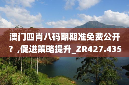 澳門四肖八碼期期準(zhǔn)免費公開？,促進策略提升_ZR427.435