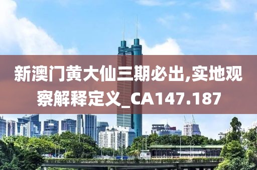 新澳門黃大仙三期必出,實(shí)地觀察解釋定義_CA147.187