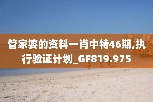 管家婆的資料一肖中特46期,執(zhí)行驗證計劃_GF819.975