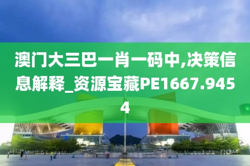 澳門大三巴一肖一碼中,決策信息解釋_資源寶藏PE1667.9454