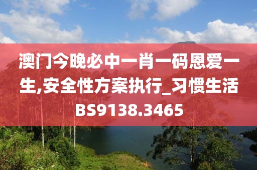 澳門今晚必中一肖一碼恩愛(ài)一生,安全性方案執(zhí)行_習(xí)慣生活BS9138.3465