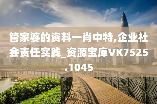 管家婆的資料一肖中特,企業(yè)社會(huì)責(zé)任實(shí)踐_資源寶庫(kù)VK7525.1045