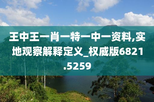 王中王一肖一特一中一資料,實(shí)地觀察解釋定義_權(quán)威版6821.5259