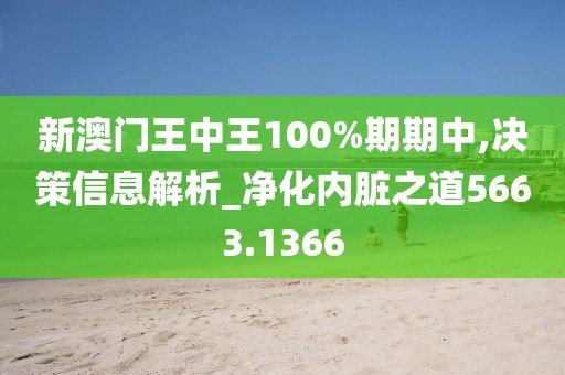 新澳門王中王100%期期中,決策信息解析_凈化內(nèi)臟之道5663.1366